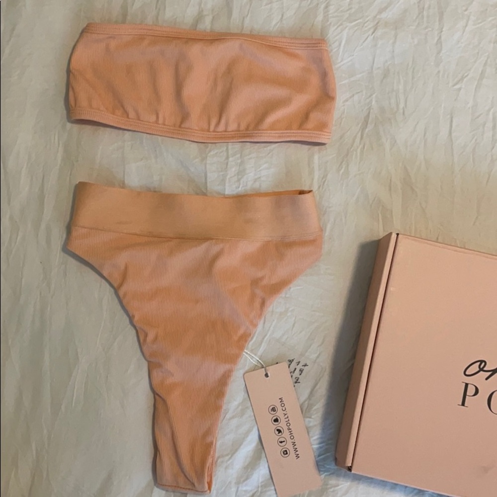 Peachy nude high waisted Oh Polly bikini NWT